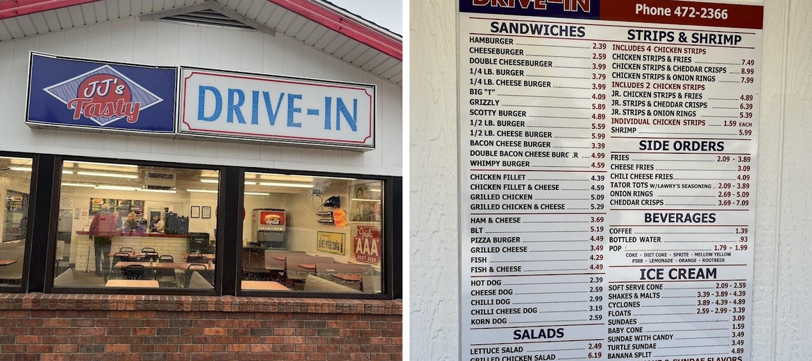 JJ's Drive In Menu