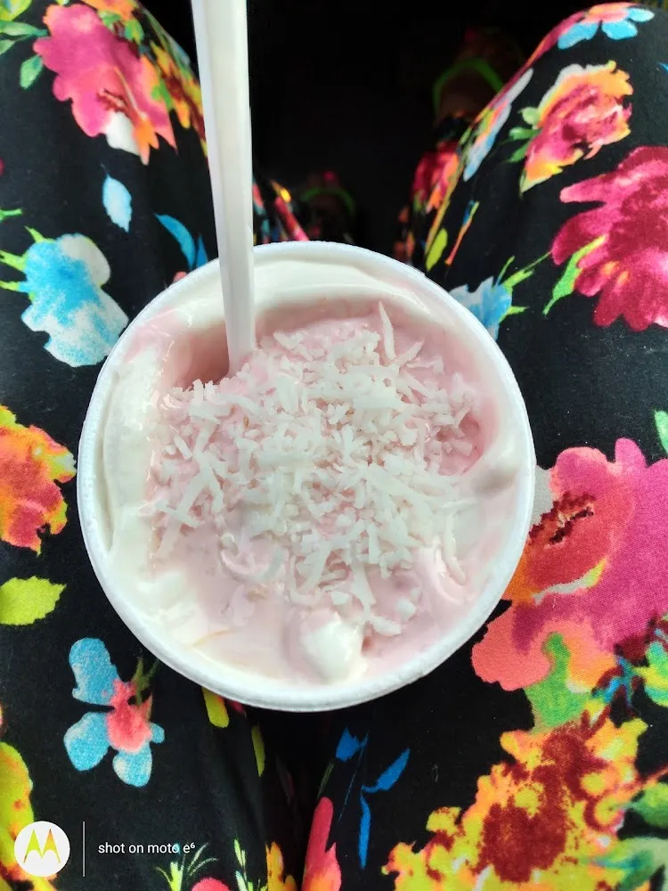 Ice Cream with Cherries Pineapple and Coconut